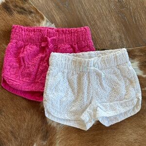 Girls Eyelet Cat & Jack - Hot Pink & White Shorts